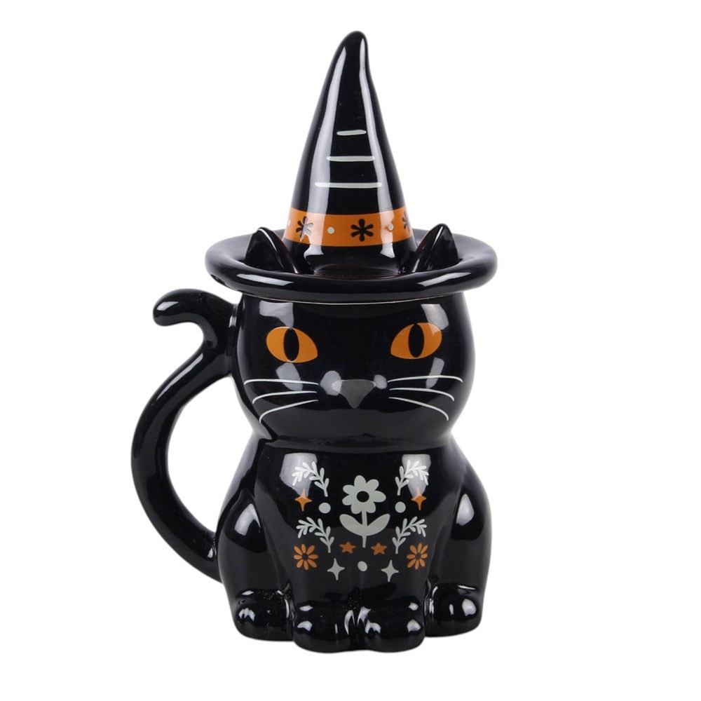 Something Different - Frightful Folk Black Cat Lidded Mug Mok/beker - Multicolours